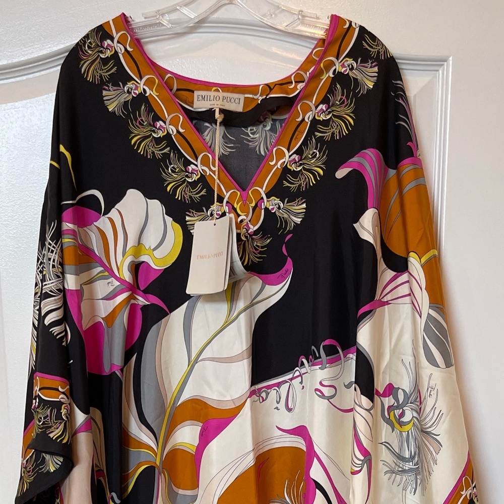 Emilio Pucci Silk Kaftan Caftan, OS